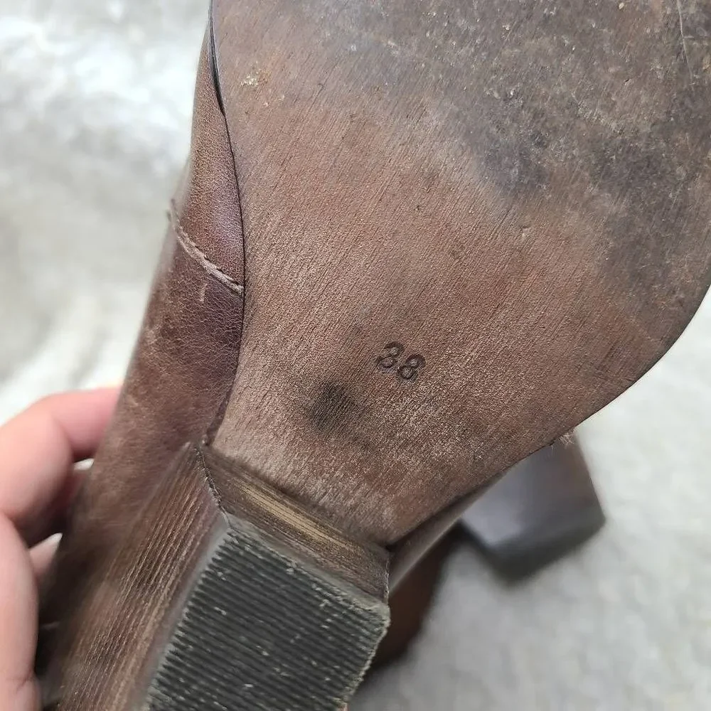 5/48‎ Abigail Leather Laceup Ankle Boots sz 38